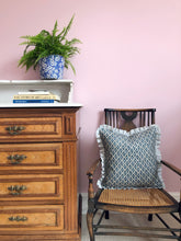 Load image into Gallery viewer, Blue Geometric Diamond + Pale Blue Stripe Frill