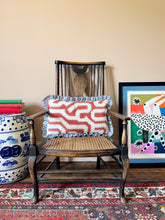 Load image into Gallery viewer, Red Maze + Blue Stripe Frill