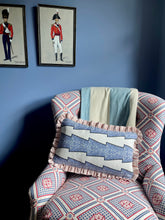 Load image into Gallery viewer, Funky Blue Stripe + Pink Candy Stripe Frill