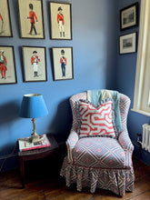 Load image into Gallery viewer, Red Maze + Blue Stripe Frill