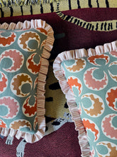 Load image into Gallery viewer, Teal Wavy Circle + Pink Narrow Stripe Frill