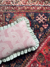 Load image into Gallery viewer, Dusky Pink Wave + Green Narrow Stripe Frill