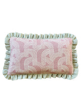 Load image into Gallery viewer, Dusky Pink Wave + Green Narrow Stripe Frill