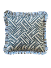 Load image into Gallery viewer, Blue Geometric Arrow + Blue Narrow Stripe Frill