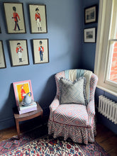 Load image into Gallery viewer, Blue Geometric Arrow + Blue Narrow Stripe Frill