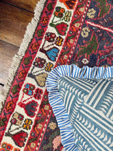 Load image into Gallery viewer, Blue Geometric Arrow + Blue Narrow Stripe Frill