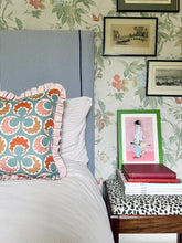 Load image into Gallery viewer, Teal Wavy Circle + Pink Narrow Stripe Frill