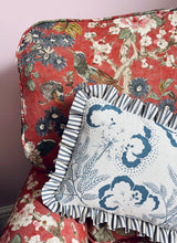 Load image into Gallery viewer, Navy Cloud + Navy Ticking Stripe Frill