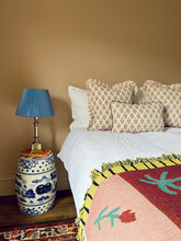 Load image into Gallery viewer, Red Block Print + Pink Stripe Frill