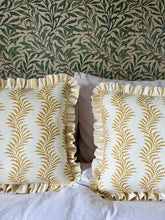 Load image into Gallery viewer, Yellow Scrolling Fern + Yellow Stripe Frill