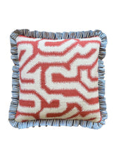 Load image into Gallery viewer, Red Maze + Blue Stripe Frill
