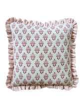 Load image into Gallery viewer, Red Block Print + Pink Stripe Frill