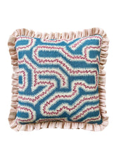Load image into Gallery viewer, Blue and Pink Maze + Pink Stripe Frill
