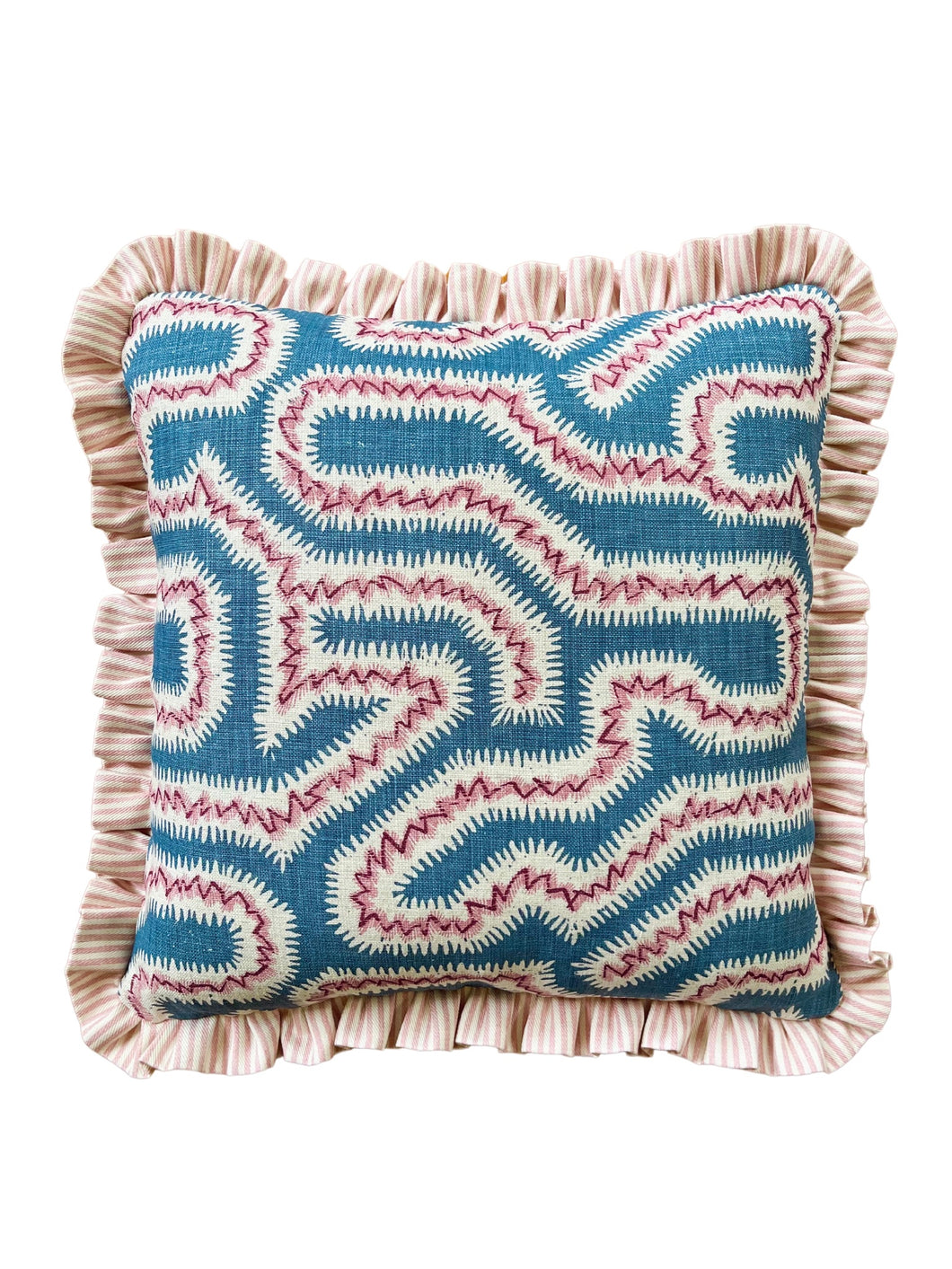 Blue and Pink Maze + Pink Stripe Frill