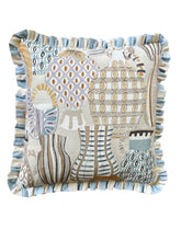 Load image into Gallery viewer, Patterned Pots + Blue Wide Stripe Frill