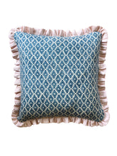 Load image into Gallery viewer, Blue Geometric Diamond + Pink Stripe Frill