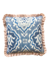Load image into Gallery viewer, Blue Ikat + Pink Stripe Frill