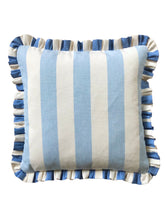 Load image into Gallery viewer, Pale Blue Wide Stripe + Indigo Stripe Frill