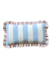 Load image into Gallery viewer, Pale Blue Wide Stripe + Pink Stripe Frill