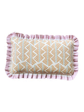 Load image into Gallery viewer, Mustard Feather + Pink Wide Stripe Frill