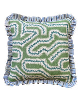 Load image into Gallery viewer, Green and Blue Maze + Blue Stripe Frill