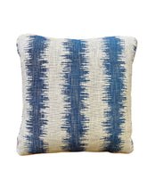 Load image into Gallery viewer, Blue Ikat Stripe + Dusky Pink Piping