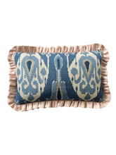 Load image into Gallery viewer, Blue Ikat + Pink Stripe Frill