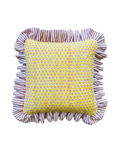 Load image into Gallery viewer, Yellow and Pink Star + Red Ticking Stripe Frill