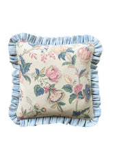 Load image into Gallery viewer, Pretty Floral + Blue Stripe Frill