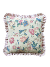 Load image into Gallery viewer, Pretty Floral + Pink Stripe Frill