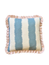 Load image into Gallery viewer, Blue Decorative Stripe + Pink Narrow Stripe Frill