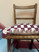 Load image into Gallery viewer, Plum Checkerboard + Your Choice of Frill / Piping and Back Fabric
