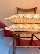 Load image into Gallery viewer, Yellow Scrolling Fern + Your Choice of Frill / Piping and Back Fabric
