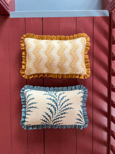 Load image into Gallery viewer, Yellow Scrolling Fern + Your Choice of Frill / Piping and Back Fabric
