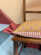 Load image into Gallery viewer, Ochre Ditsy + Deep Maroon Frill
