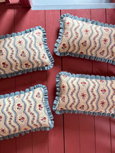 Load image into Gallery viewer, Blue Floral Ribbons + Your Choice of Frill / Piping and Back
