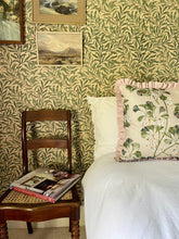 Load image into Gallery viewer, Green Gingko Leaves + Your Choice of Frill / Piping and Back Fabric
