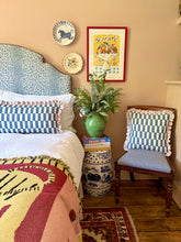 Load image into Gallery viewer, Blue Checkerboard + Pale Pink Frill
