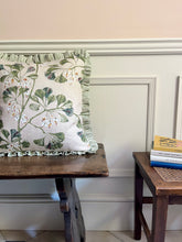 Load image into Gallery viewer, Green Gingko Leaves + Your Choice of Frill / Piping and Back Fabric
