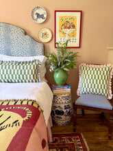 Load image into Gallery viewer, Green Checkerboard + Pale Pink Frill
