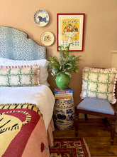 Load image into Gallery viewer, Green Lattice + Pale Pink Frill
