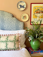 Load image into Gallery viewer, Green Lattice + Pale Pink Frill
