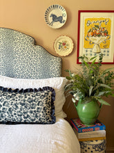 Load image into Gallery viewer, Blue Leopard + Pale Pink Frill
