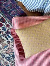 Load image into Gallery viewer, Ochre Ditsy + Deep Maroon Frill
