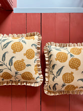 Load image into Gallery viewer, Ochre Pomegranate + Your Choice of Frill / Piping and Back Fabric
