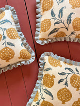 Load image into Gallery viewer, Ochre Pomegranate + Your Choice of Frill / Piping and Back Fabric
