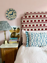 Load image into Gallery viewer, Blue and Red Ikat + Mid Blue Frill
