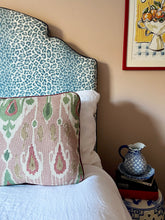 Load image into Gallery viewer, Green and Pink Ikat + Your Choice of Frill / Piping and Back Fabric
