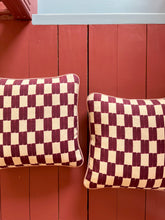Load image into Gallery viewer, Plum Checkerboard + Your Choice of Frill / Piping and Back Fabric
