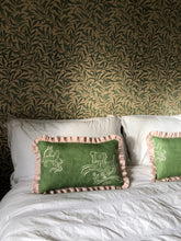 Load image into Gallery viewer, Green Woodland Scene + Your Choice of Frill / Piping and Back Fabric
